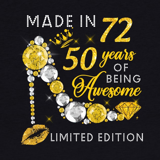 Made In 1972 Limited Edition 50 Years Of Being Awesome Jewelry Gold Sparkle by sueannharley12